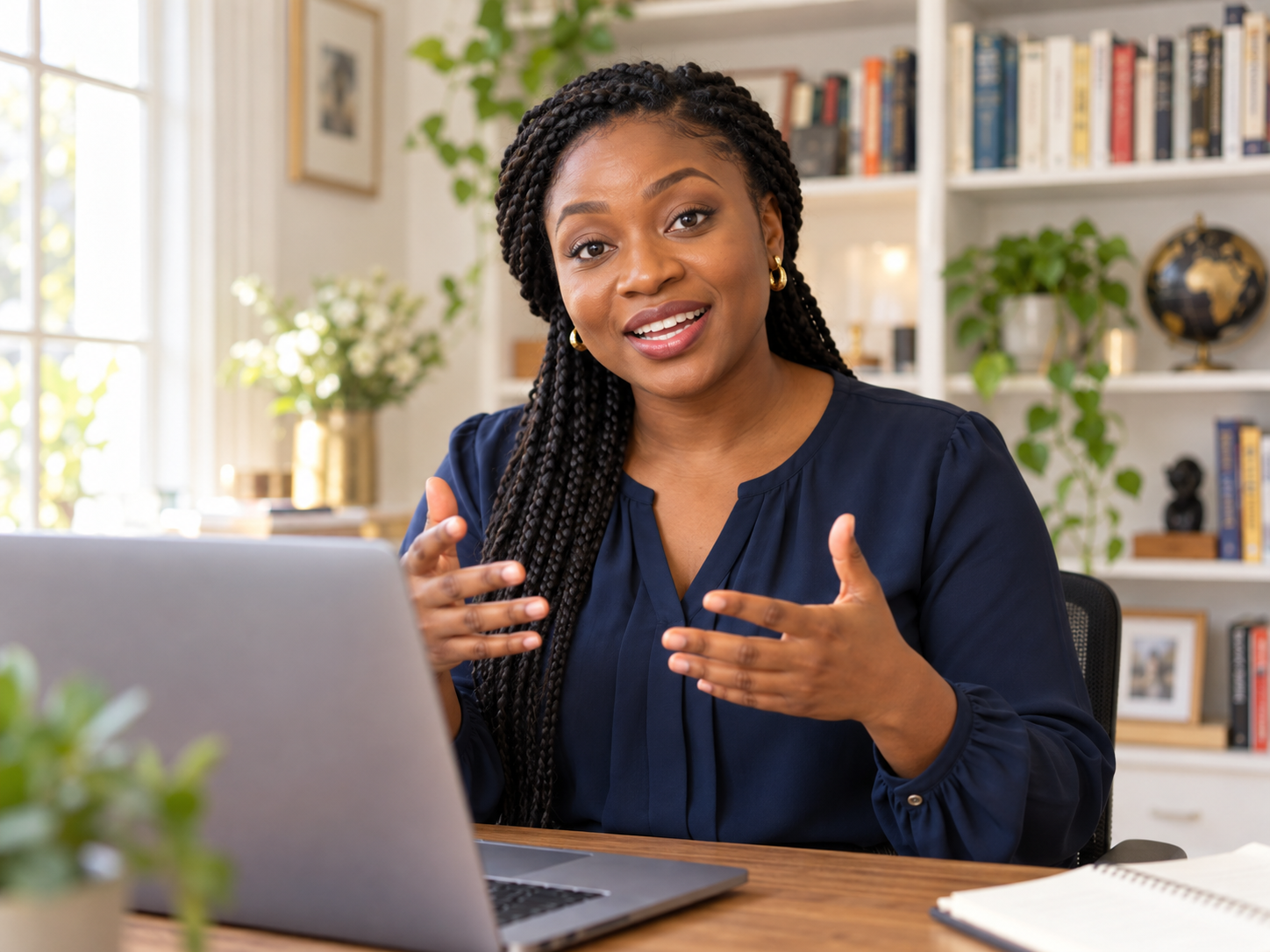 Illustrative image of an instructor teaching online